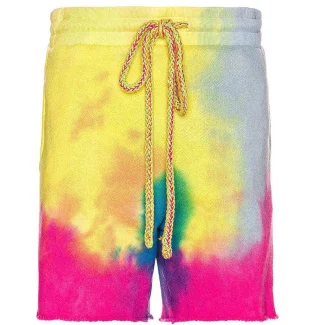 Men Print Knit Pants All Over Print Sweater Short Cotton Knitted Shorts
