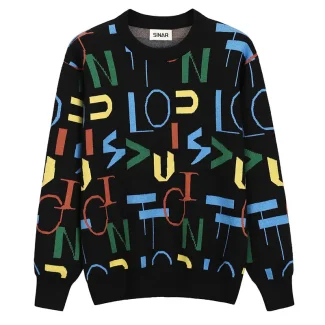 Men Sweater Pullover Jacquard Sweater Long Sleeve Knitted Men Clothes Knitwear Sweaters Men Cotton